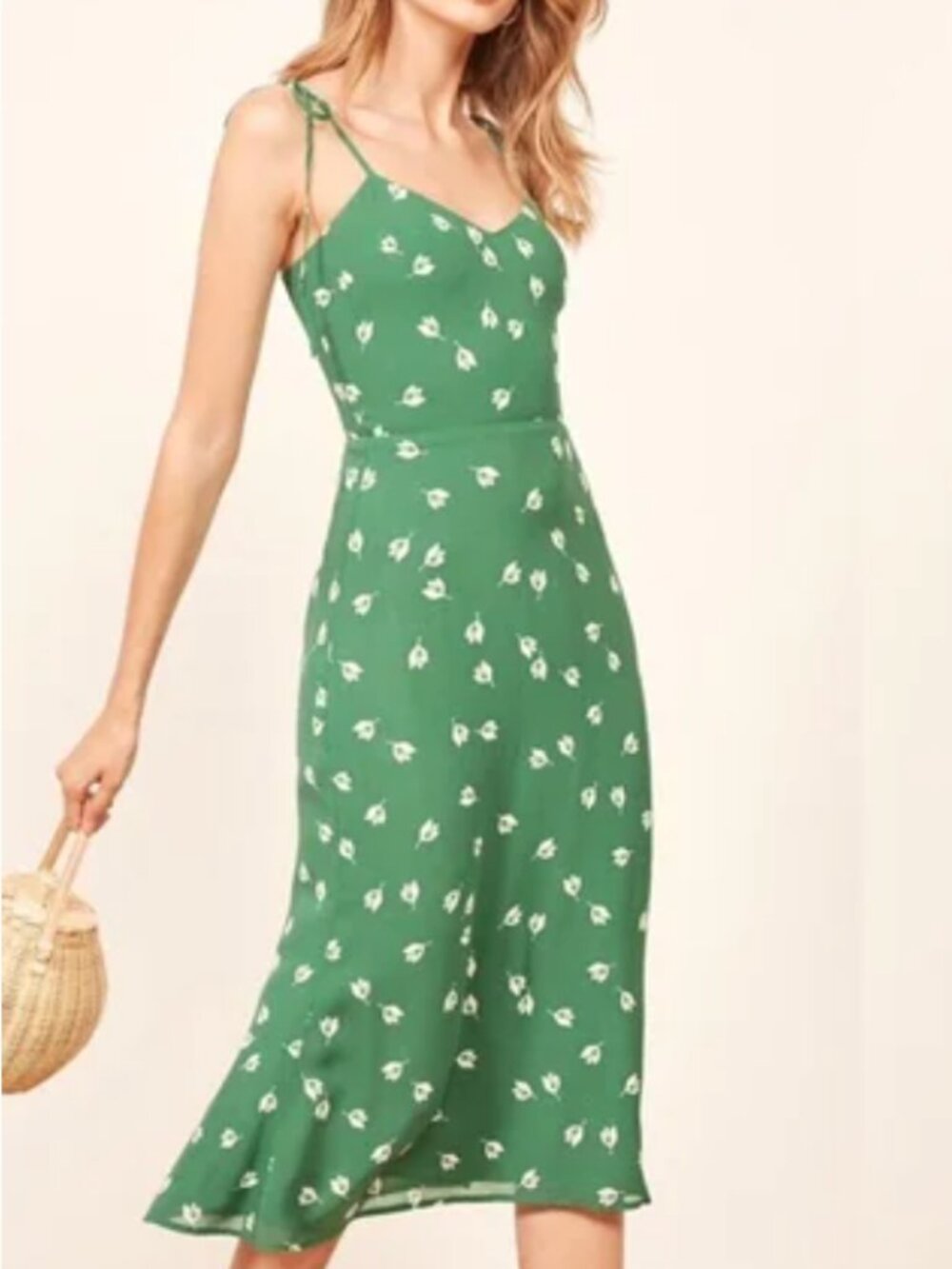 Reformation Nectar Midi Dress Green